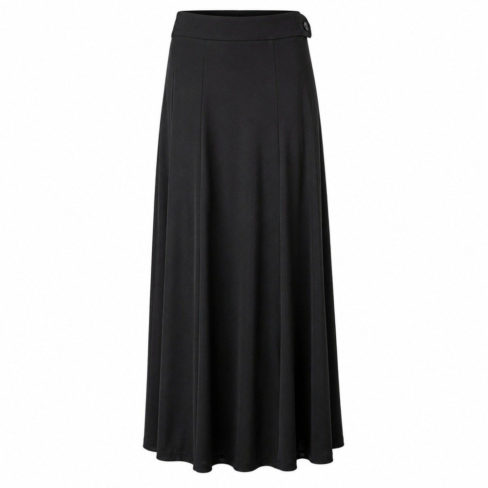Sun n Sand Vintage 80s Black ALine Maxi Skirt Size XL Talon Zip High Waist